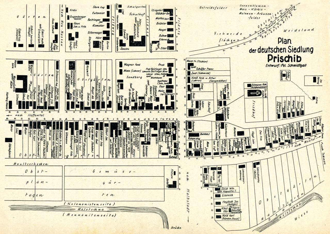 Stadtplan Prischib, 1926